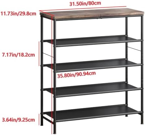 INGIORDAR 5 Tier Shoe Rack Storage Organizer Shelf Top with MDF Board - Image 5