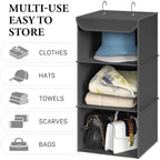 Simple Houseware 3 Shelf Hanging Closet Organizer, Dark Gray | 360° Rotating Dual Hooks, Top Support Metal Frame - Image 5
