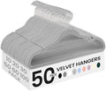 SONGMICS Velvet Hangers 50 Pack, Non-Slip Clothes Hangers, Space-Saving | Suit Hangers with Shoulder Notches, Pants Bar, 360° Swivel Hook, for Closet, Dove Gray, BREANNA Collection UCRF029G50 by Unknown