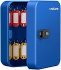 Uniclife 20 Position Key Cabinet with Combination Lock Resettable Blue Digital Security Storage Box Steel Key Organizer with Colorful Key Tag Labels Stickers and Hooks by UnicLife