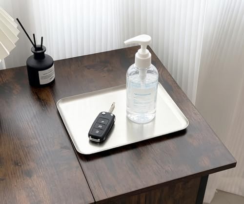 Small Stainless Steel Tray, 8x6 Inches Silver Metal Rectangular - Image 5