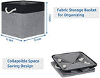 Temary Baskets 4 Pack Fabric Storage Cube Storage Baskets 13x13x13 Storage Cube Bins for Shelves with Handles, Basket for Organizing (Black&Gray) - Image 6