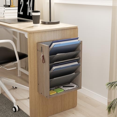 Mail Organizer Wall Mounted, 6-Slot Hanging File Organizer with Key Holder - Image 5