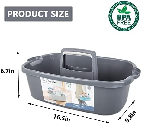 JiatuA Large Cleaning Supplies Caddy Portable Shower Caddy Basket Dark Gray - Image 5