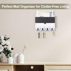 Mail and Key Holder Wall Mount with Storage Drawer & Chalkboard Panel - Image 2