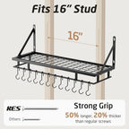KES 30-Inch Kitchen Pan Pot Rack Wall Mounted, Hanging Storage Organizer - Image 6