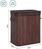 SONGMICS Bamboo Laundry Hamper with Lid, 100L, with Handles - Image 5