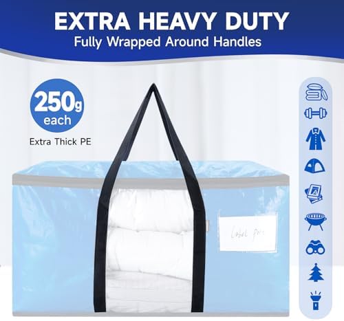CONGREGATE 8-Pack Heavy Duty Moving Bags, Blue, 28.7"x13.7"x15" - Image 5