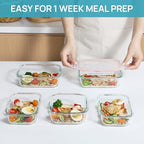 Vtopmart 8 Pack Glass Food Storage Containers with Airtight Lids - Image 4