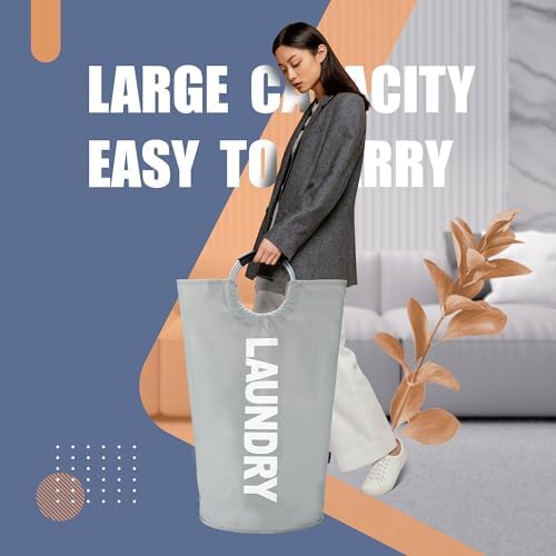 Caroeas 90L Laundry Basket (13 Colors), Waterproof Laundry Hamper, Laundry Bag with Padded Handles, Clothes Hamper, Collapsible Laundry Basket Easy Storage - Image 4