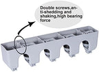 TOGU Mop and Broom Holder Wall Mounted 4 Position Storage Rack with 5 Retractable Hooks Holds up to 9 Tools Utility Weatherproof Holder for Garage Storage Systems Broom Organizer,Gray - Image 7