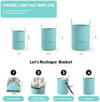 Laundry Basket Hamper Tall Rope Storage Woven for Blanket toys Dirty Clothes in Living Room Bathroom Bedroom (Cyan, 80L/21.3Gal) - Image 2