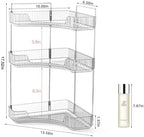 INVSSENE Corner Bathroom Countertop Organizer, Vanity Organizer Trays for Counter, Makeup Organizers, Perfume Tray, Skincare Shelf Storage Gifts for Women Girl Student (Smoky Gray 3 Tiers) - Image 2