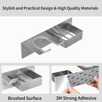 Hair Dryer Holder Wall Mounted, Stainless Steel Blow Dryer Holder for Bathroom, Hair Dryer and Straightener Holder Adhesive or Drilling, Hair Tool Organizer for Salon Barber Shops Banjekt - Image 3