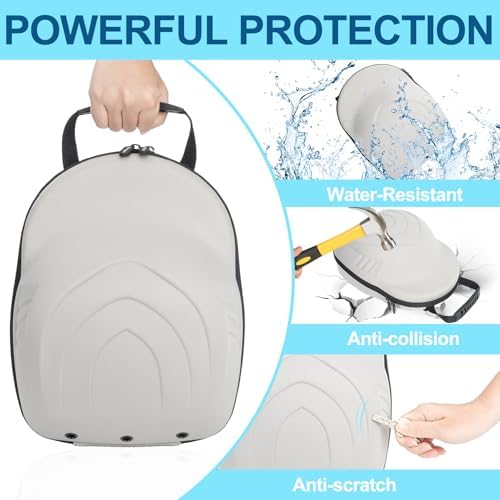 Glamgen Hard Hat Travel Case, Cap Storage for Baseball Caps with Adjustable Shoulder Strap and Carrying Handle, Hat Carrier Organizer Holder Bag up to 6 Hats for Women and Men Travel Home - Grey - Image 5