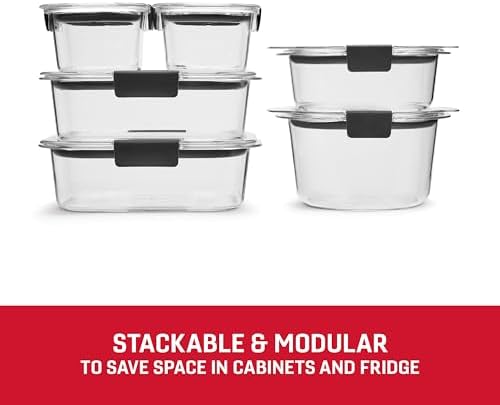 Rubbermaid Brilliance® Round and Rectangular Leak Proof Food Storage Containers, 12 Piece Set - Image 4