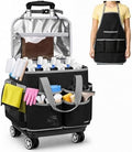 Ytonet Rolling Cleaning Caddy Bag with Apron, Cleaning Caddy with 4 Wheels by YTONET