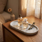 YKAJO Carrara White Gray Oval Marble Tray, 11.8x5.9 Perfume Organizer Dish - Image 2
