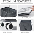CHICVITA 75L Rolling Laundry Basket with Wheels 2-Pack, Wash Bags, Grey - Image 2