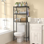 Hodonas Over The Toilet Storage Shelf, Black, 26.97" W x 9.84" D x 63.8" H - Image 2
