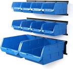 Wallmaster 10-Bin Wall Mounted Plastic Storage Bins Hanging Organizer Bins by Wallmaster