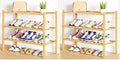 Smiry Shoe Rack, 3 Tier Bamboo Shoe Organizer, Stackable Free Standing Wooden Shoe Storage Shelf for Closet, Entryway, Front Door Entrance, Natural (Pack of 2) by Smiry