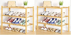 Smiry Shoe Rack, 3 Tier Bamboo Shoe Organizer, Stackable Free Standing Wooden Shoe Storage Shelf for Closet, Entryway, Front Door Entrance, Natural (Pack of 2) by Smiry