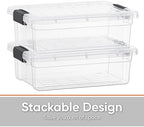 Superio 7.4 Quart Clear Plastic Storage Bin with Lid, Stackable Organizer Box, BPA-Free Storage Container for Home, Garage, School & Office, 3 Pack - Image 3