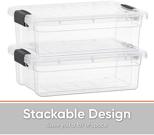 Superio 7.4 Quart Clear Plastic Storage Bin with Lid, Stackable Organizer Box, BPA-Free Storage Container for Home, Garage, School & Office, 3 Pack - Image 3