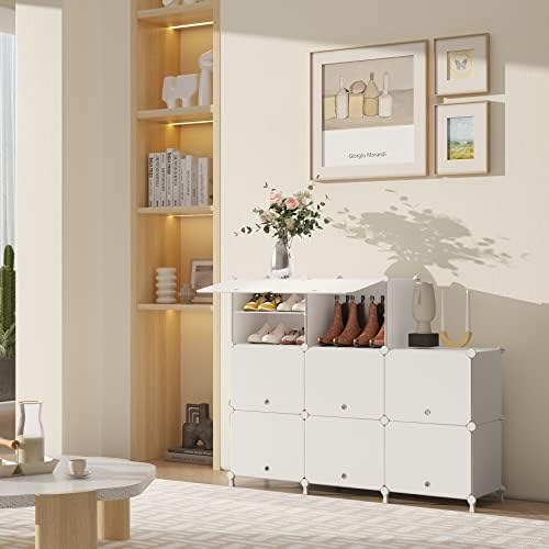 AWTATOS 8 Tiers Shoe Rack Organizer, 32 Pair Shoe Storage Cabinet, White - Image 4