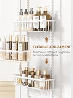 Delamu Adjustable Over the Door Pantry Organizer, 9-Tier Metal Pantry Organization and Storage for Kitchen, Hanging Spice Rack Seasoning Shelves, Cabinet Door Organizer for Easy Install, 16" White - Image 3