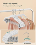 SONGMICS 20 Pack Pants Hangers,Velvet Hangers with Adjustable Clips - Image 5