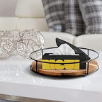 [ 2 Pack ] 10" & 11" Acacia Wood Lazy Susan Organizers with Steel Sides - Image 5