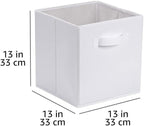 Amazon Basics Collapsible Fabric Storage Bins with Handles, Cube Organizer, 13"x13"x13", White, 6-Pack - Image 5