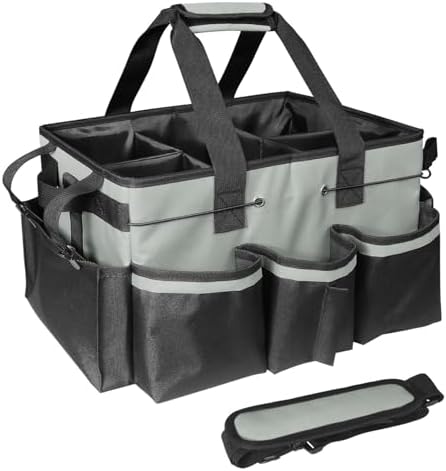Compact Wearable Cleaning Supplie Bag with Handle Shoulder Straps by BOHEMIABY