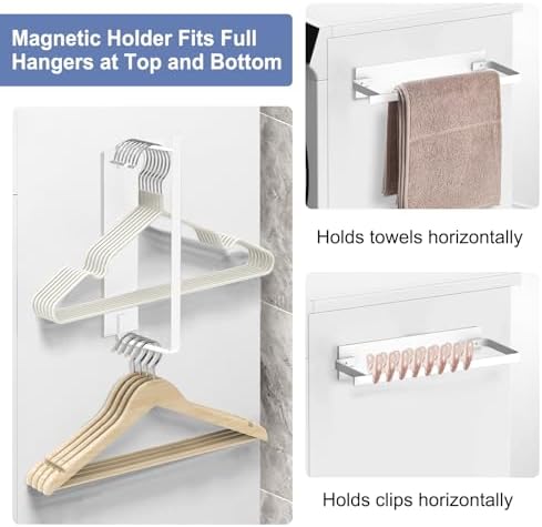 2-Pack Magnetic Hanger Holder for Laundry Room, White - Image 6