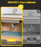 Under Sink Mats for Kitchen Waterproof 34"x22",Teal - Image 5