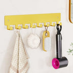 pickpiff Key Holder Wall Mount, Adhesive Key Rack with 8 Hooks Hanger for Car Key Ring, Metal Key Chain Organizer, Gold 1 Pack - Image 2