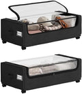 Under Bed Storage With Wheels, XXXXL Large Underbed Storage Organizer, 90L Capacity, for Shoes, Clothes, Blankets, Bedding by VicHomey