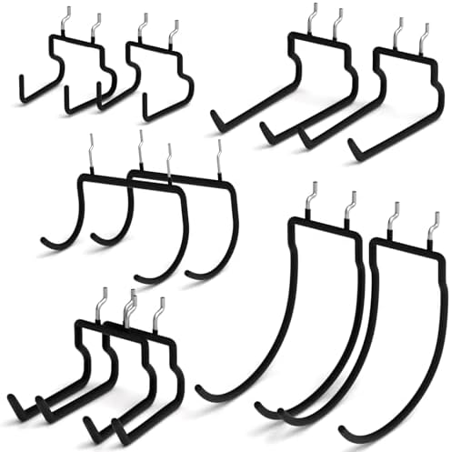 INCLY 10 Pack 1/4" Pegboard Drill Holder Tool Utility Hooks by INCLY