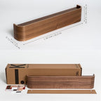 Kazai. Wall-Mounted Coat Rack 'Toke' - Modern Design with Hidden Wall Hooks - Solid Wood Veneer Panel Hanger - Walnut - Image 2