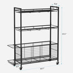 Sports Equipment Storage Rack with Wheels, 3-Tier Ball Organizer - Image 2