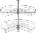 Dowell Base Cabinet Kidney Shape Dia.32 270° Lazy Susan, 2 Shelves, Kitchen Base Corner Cabinet Organizer (Chrome 4001 270 32) by DowellKitchenBath