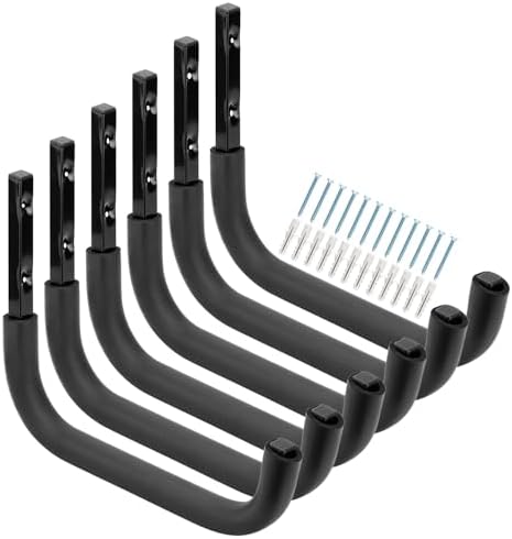 Heavy Duty Garage Storage Hooks, 12.4 Inch Ladder Storage Hanger, Wall Mount Utility Hook for Outdoor Indoor Organizer Folding Chairs, Bike, Tools, Water Pipes by Heavdace