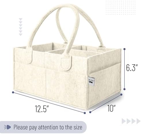 Mr. Pen- Baby Diaper Caddy Organizer, Beige, Medium - Image 2