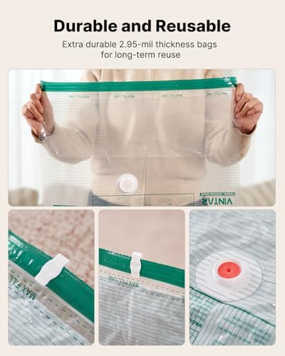 VINTAR 16 Pack Vacuum Storage Bags for Travel with Cordless Pump, Color - Image 6