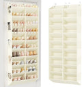 LANTEFUL Over the Door Shoe Organizer, Hanging Shoe Rack for Closet Door Shoe Storage for 30 Pairs Sneaker and Boots, Large Shoe Holder for Door with 10 Side Pockets, Space Saving, Beige by LANTEFULforTidyingHouse