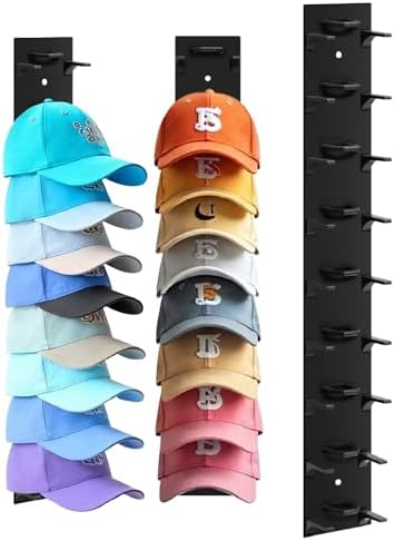 1 Pack Hat Organizer For Baseball Caps, Hat Rack for Wall Holds 9 Hats by Dntorx