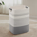 75L Tall Woven Laundry Basket Hamper with Leather Handles,Grey by SunNewt