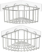 SMARTAKE 2-Pack Corner Shower Caddy Deep Basket, SUS304 Stainless Steel by SMARTAKE